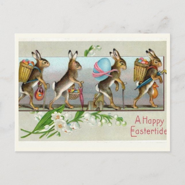 Schönes Vintages Ostern Postkarte (Vorderseite)