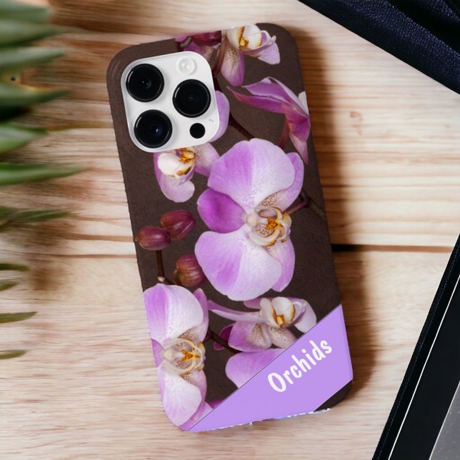 Schönes Violett und Nahes Orchid-Foto Case-Mate iPhone Hülle (Add initials or a name in the bottom banner for a personalized gift. )