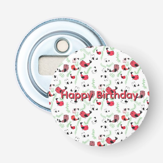 Schönes vogelthematisiertes Geschenk, gemustert Flaschenöffner (Vorderseite)