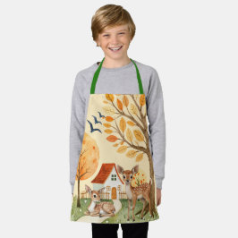 Schönes Waldland Hirschlandschaft Zuhause Kids Schürze