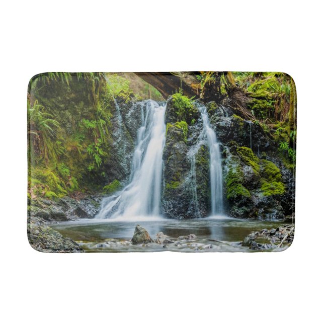 Schönes Wasserfall-Foto, Fluss, Wald Badematte (Vorderseite)