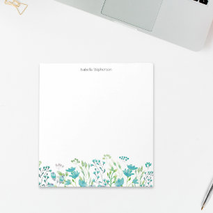 Schönes Wasserfarben-Blumenborder personalisiert Notizblock