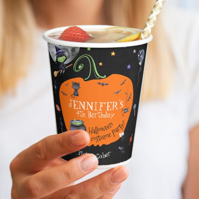 Schönes WasserfarbenHalloween Kids Kostüm Party Pappbecher (Von Creator hochgeladen)