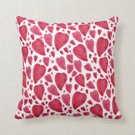 Schönes Wasserfarbenherz Kissen