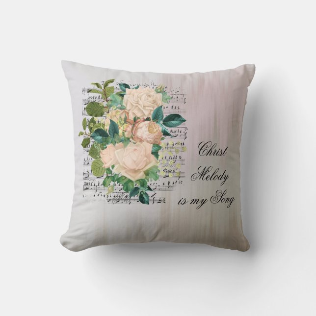 Schönes Watercolo Floral Song Kissen Reversible (Vorderseite)