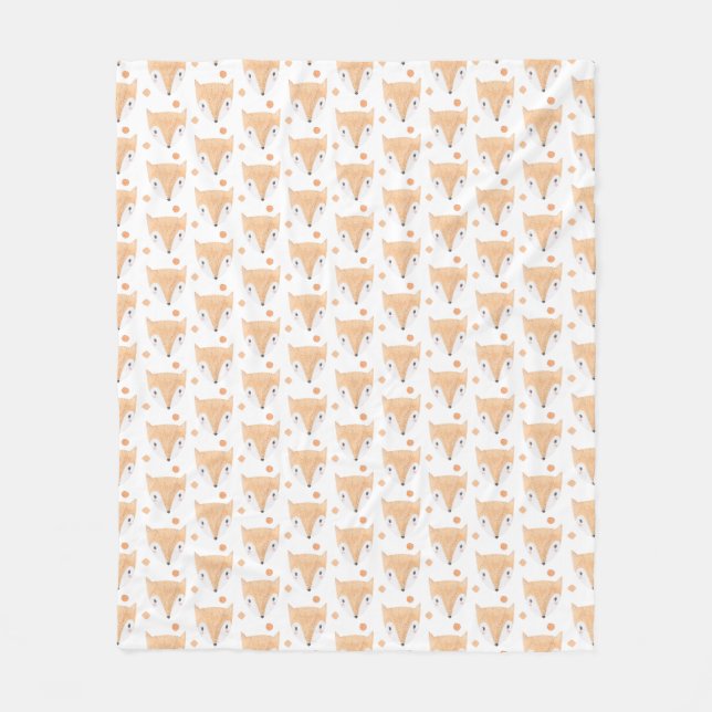 Schönes Watercolor Baby Fox Muster Fleecedecke (Vorderseite)