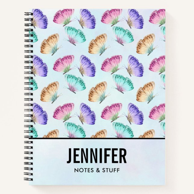 Schönes Watercolor Butterfly-Muster Notizbuch (Vorderseite)