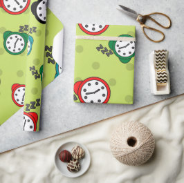 Schönes Wecker-grünes blaues Wrapping Paper Geschenkpapier