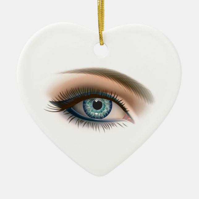 Schönes weibliches Auge. Keramik Keramik Ornament (Vorne)