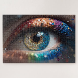 schönes weibliches Auge mit Make-up