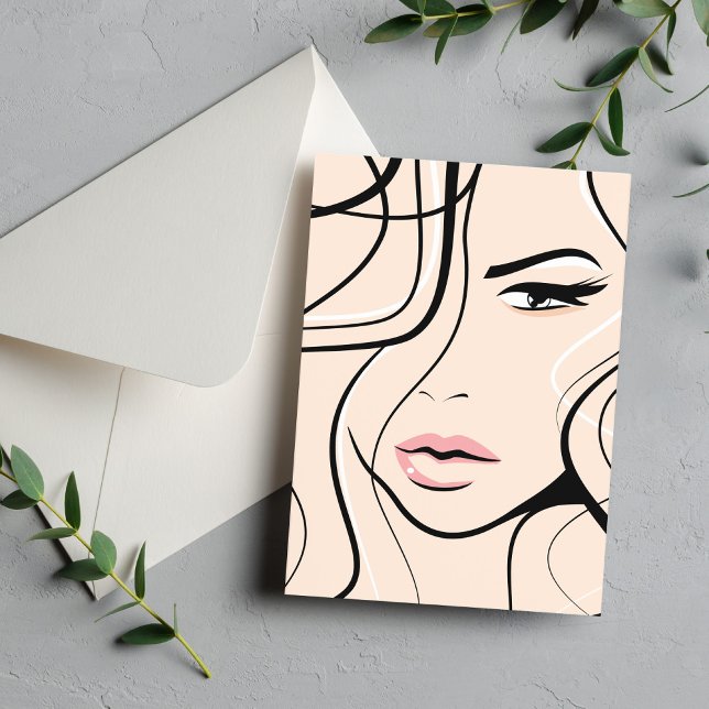 Schönes weibliches Gesicht Postkarte (Von Creator hochgeladen)