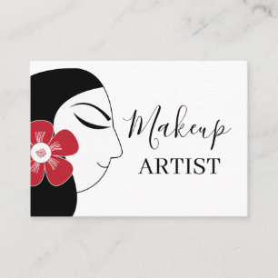 Schönes weibliches Makeup Visitenkarte