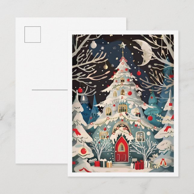 Schönes Weihnachten  Postkarte (Vorne/Hinten)