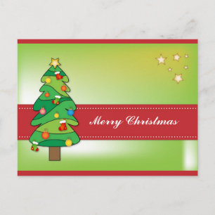 Schönes Weihnachtsbaumdesign Feiertagspostkarte