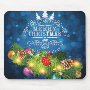 Schönes Weihnachtsdesign mit Schneefälle Mousepad
