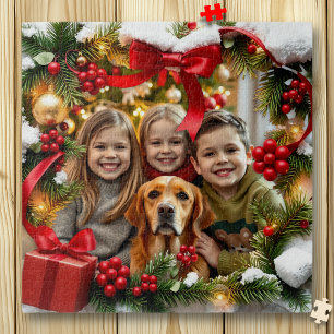 Schönes Weihnachtsfoto mit Rahmen personalisiert