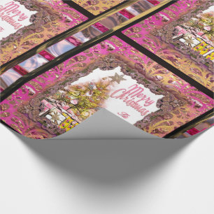 Schönes Weihnachtsjahr Party Rosa Geschenkpapier