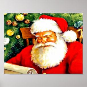 Schönes Weihnachtsmannprüfungslistenplakat Poster