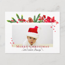 Schönes Weihnachtsrahmen Personalisiertes Foto Postkarte