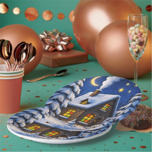 Schönes Weihnachtsthema Pappteller