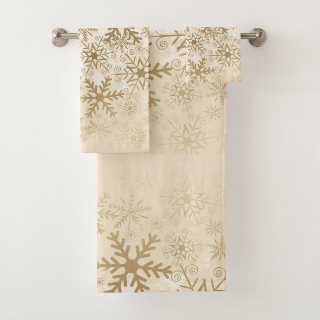 Schönes Weihnachtstuch mit Schneeflocken Badhandtuch Set (Insitu)