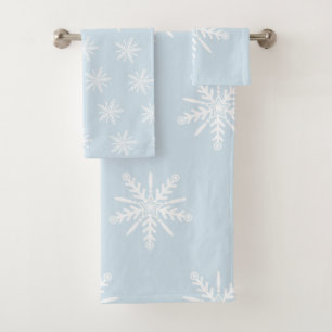 Schönes Weihnachtstuch-Set in hellblauem Badhandtuch Set