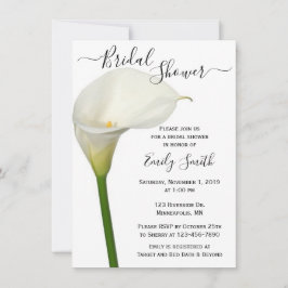 Schönes Weiß Calla Lily Floral Brautparty Einladung