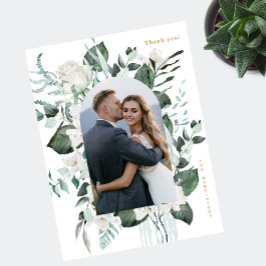 Schönes Weiß-Foto Hochzeit Vielen Dank Postkarte