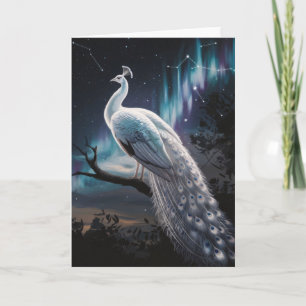 Schönes Weiß Pfau Aurora Borealis Landschaftlich Karte