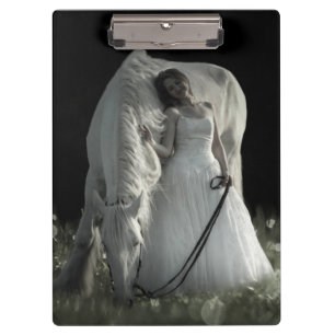 Schönes Weiße Pferd Klemmbrett