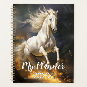 Schönes Weiße Pferd Planer
