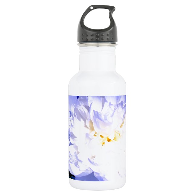 Schönes weißes lila Foto Trinkflasche (Vorderseite)
