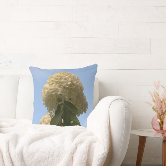 Schönes weißes Limones Hydrangea Blumenwirbel Kiss Kissen (Liege)