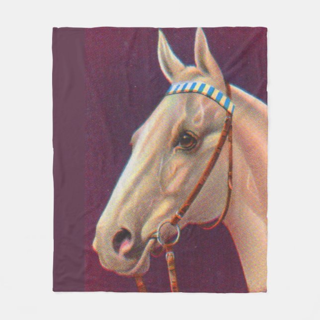 schönes weißes Pferd Fleecedecke (Vorderseite)