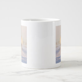 Schönes Weißes Pferd Galloping im Schnee Jumbo-Tasse
