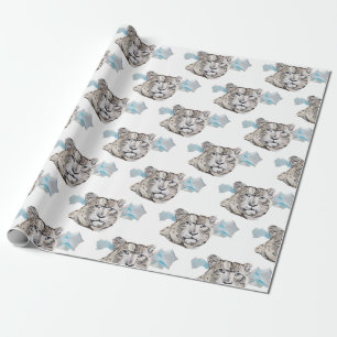 Schönes weißes realistisches Tigergemälde Geschenkpapier