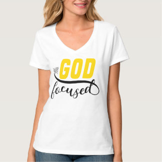 Schönes weißes T "Gott fokussiert! T-Shirt