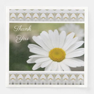 Schönes White Daisy Papier Napkins zu personalisie Serviette