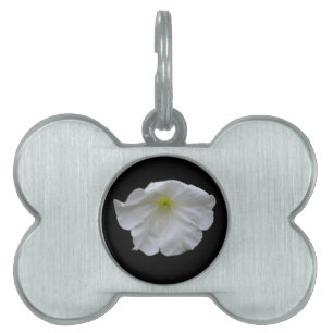 Schönes White Petunia Pet Tag Tiermarke