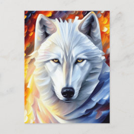 Schönes White Wolf Gemälde Postkarte