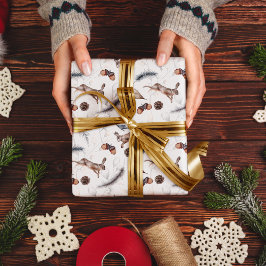 Schönes Winter-Waldland im Herbst Tier Geschenkpapier Set