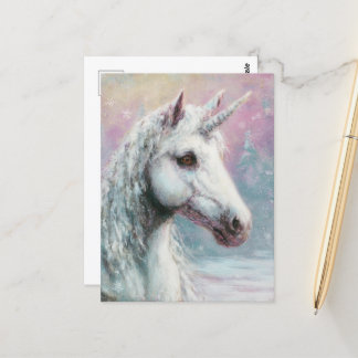 Schönes Wintereinhorn Postkarte