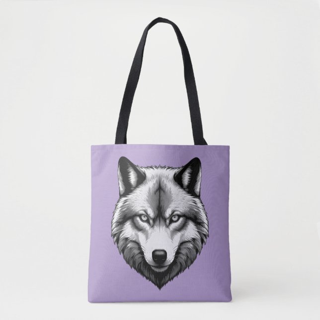 Schönes Wolf Face Tasche (Vorderseite)
