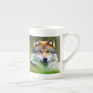 Schönes Wolfskopfbild Prozellantasse