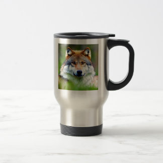 Schönes Wolfskopfbild Reisebecher