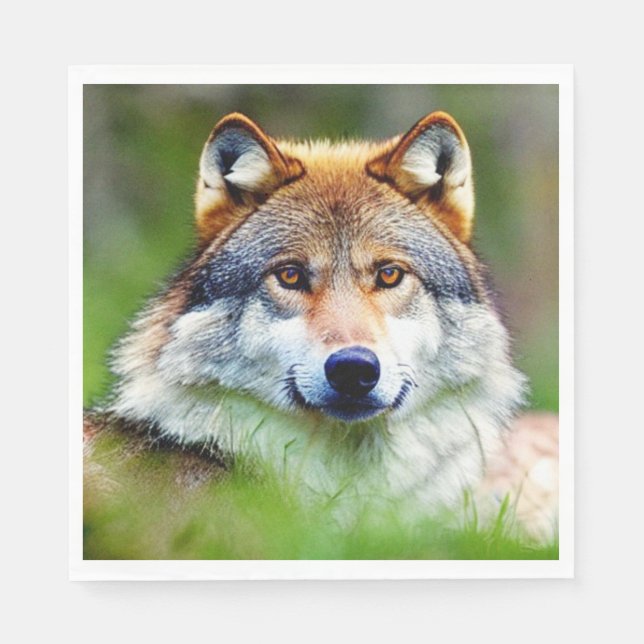 Schönes Wolfskopfbild Serviette (Vorderseite)