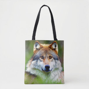 Schönes Wolfskopfbild Tasche