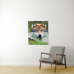 Schönes Wolfskopfbild Wandteppich