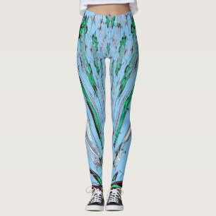 Schönes zauberhaftes und hübsches blaues Blumenmus Leggings