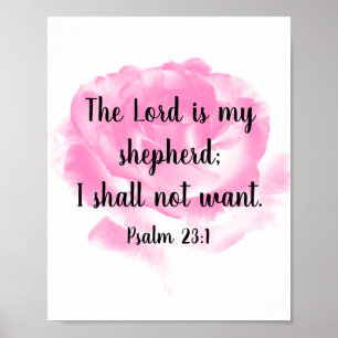 Schönes Zitat aus der Rosa-Bibel auf dem 23. Psalm Poster